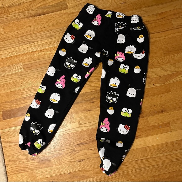 The Hundreds Sanrio Hello Kitty Badtz-Maru My Melody Black Sweatpants sz. L - Picture 8 of 10